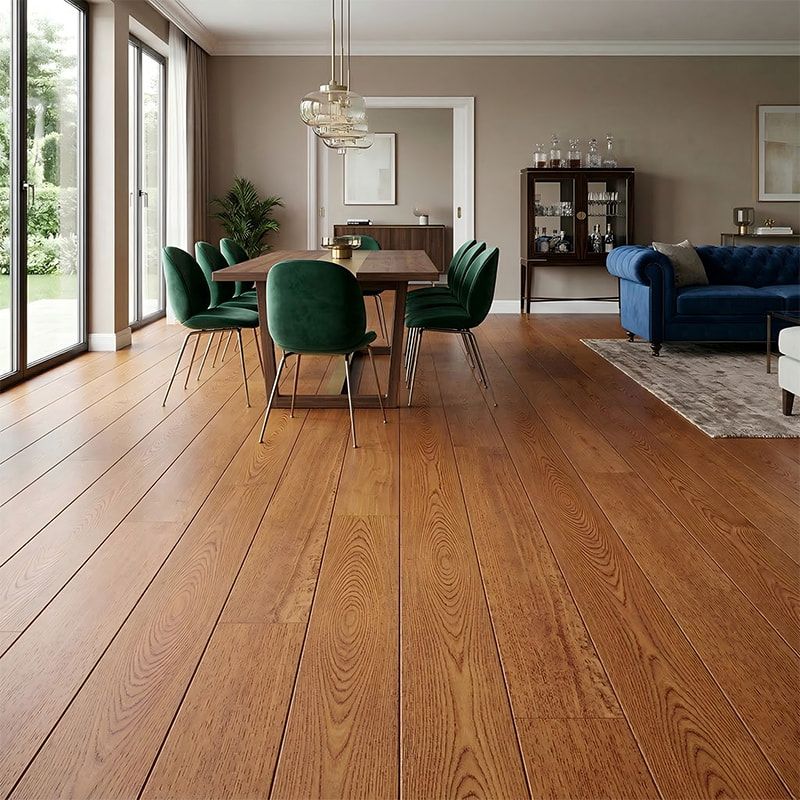 Bílé masivní dřevěné podlahy z jasanu Vintage Brown Distressed