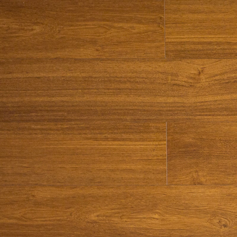 Vícevrstvé týkové teplé žluté ručně škrábané dřevěné podlahy Click Engineered (1220×196×15 mm)